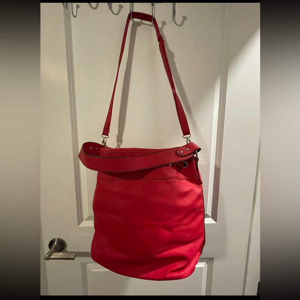 Stylish Tomato Red, Quick Pull Drawstring, Bucket… - image 1